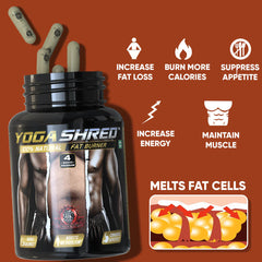 YogaManLab® YOGA SHRED - Burn Fat At-Home Ayurvedic Supplement (Men) | Helps in Weight Loss & Boosting Energy | Ayurvedic & 100% Natural