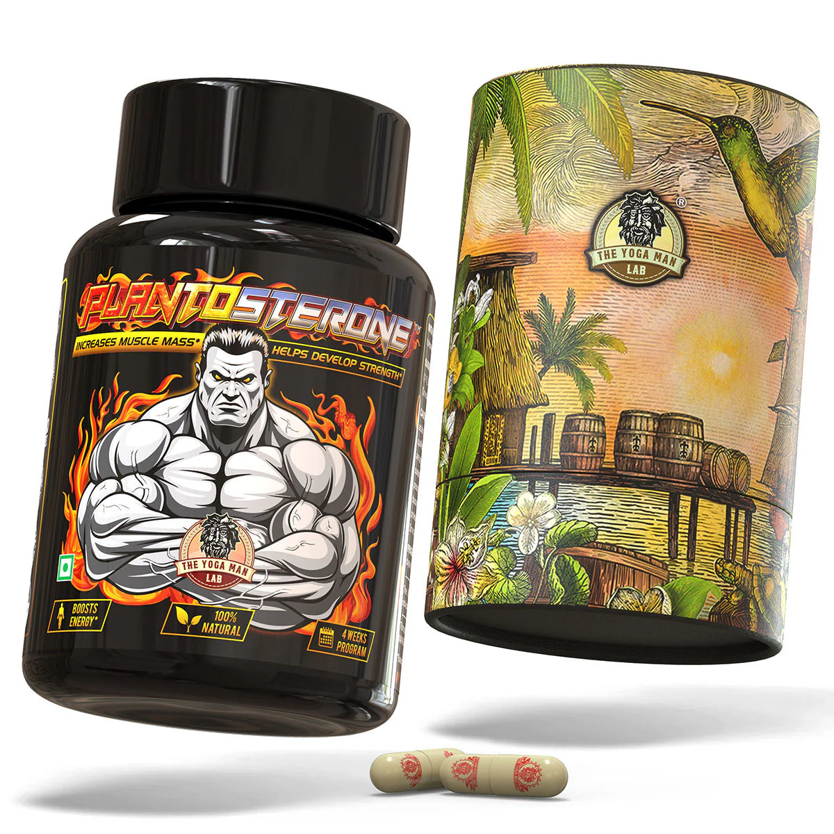 YogaManLab® PLANTOSTERONE - Muscle Building & Testo-Boosting Ayurvedic Supplement | Helps Gain Muscle Size & Weight, with Increase in Sexual Drive | 100% Natural