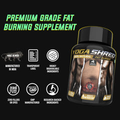 YogaManLab® YOGA SHRED - Burn Fat At-Home Ayurvedic Supplement (Men) | Helps in Weight Loss & Boosting Energy | Ayurvedic & 100% Natural