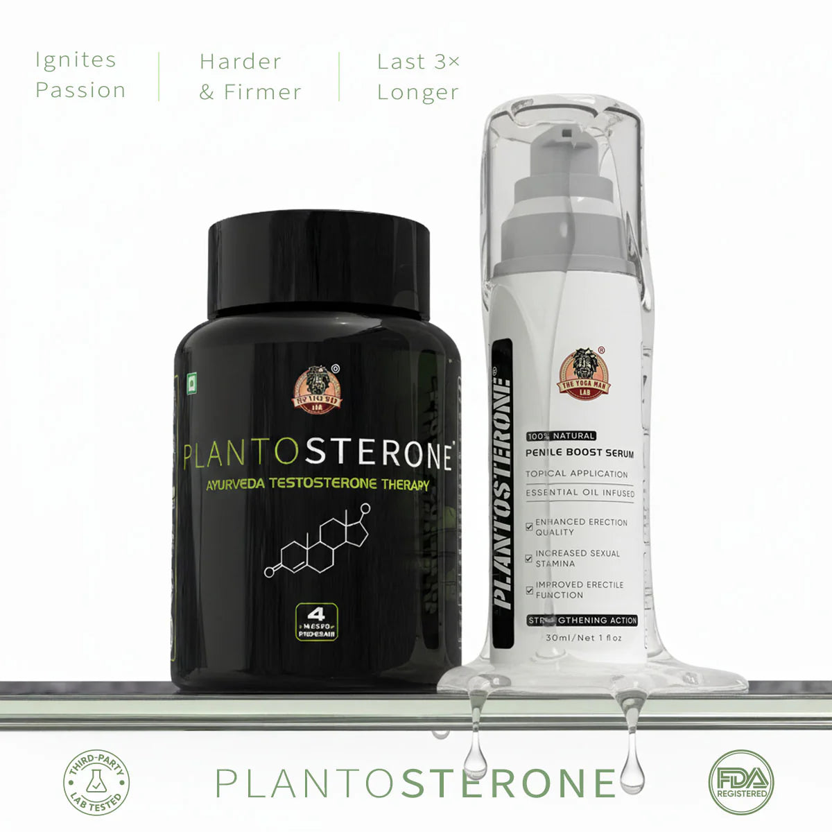YogaManLab® PLANTOSTERONE - Male Drive Libido Booster Ayurvedic Supplement | Enhances Bedroom Performance | 100% Natural & Ayurvedic