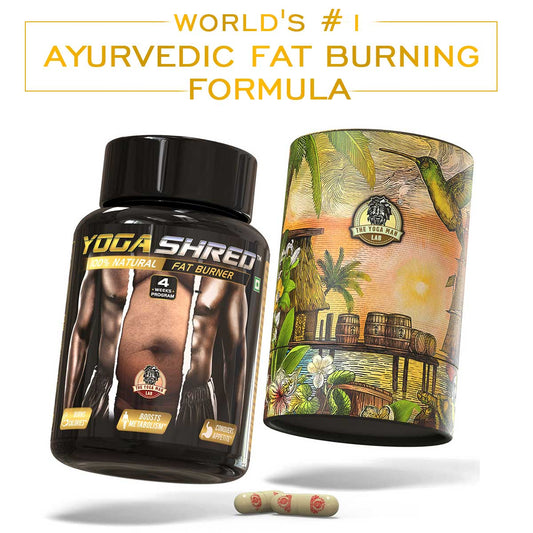YogaManLab® YOGA SHRED - Burn Fat At-Home Ayurvedic Supplement (Men) | Helps in Weight Loss & Boosting Energy | Ayurvedic & 100% Natural