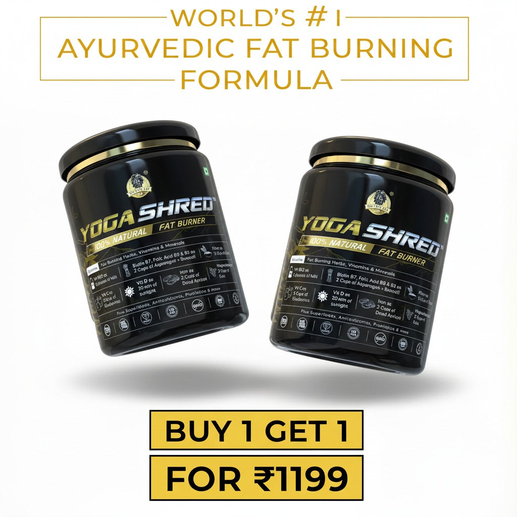YogaManLab® YOGA SHRED - Burn Fat At-Home Ayurvedic Supplement Powder(Women) | Helps in Weight Loss & Boosting Energy | Ayurvedic & 100% Natural